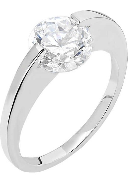 Starlight Diamond Pırlanta Montür Elmas Görünüm 925 Ayar Gümüş Kadın Tektaş Yüzük fırsatları