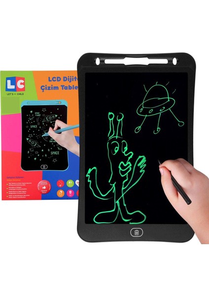 10 Inch, Kalemli LCD Dijital Çizim-Eğitim Yazı Tableti, Dijital Çizim Pedi-10 Inç, Siyah indirimleri