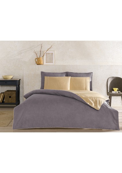 Riven Tek Kişilik Biyeli Nevresim Takımı Antrasit modelleri