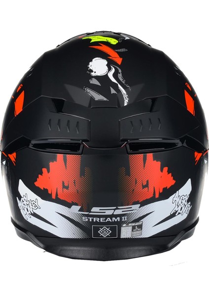 Motosiklet Ls2 Stream 2 Angry Monkey Mat Siyah Kırmızı Kask Xl Beden