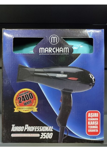 Turbo Profesyonel Turkuaz Renkli Fön Makinesi 2400 Watt .,KUAFÖRÜM170316