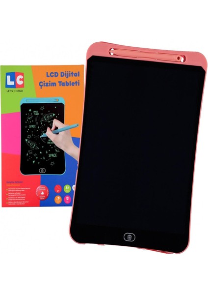 10 Inch, Kalemli LCD Dijital Çizim-Eğitim Yazı Tableti, Dijital Çizim Pedi-10 Inç, Pembe