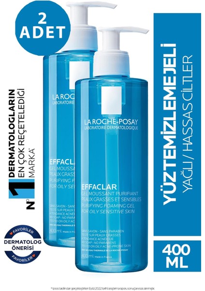 La Roche Posay Effaclar Gel 400 ml 2 Adet