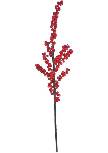 Yapay Çiçek Kokina Uzun Dal 90CM Yılbaşı Çiçeği Red Berry