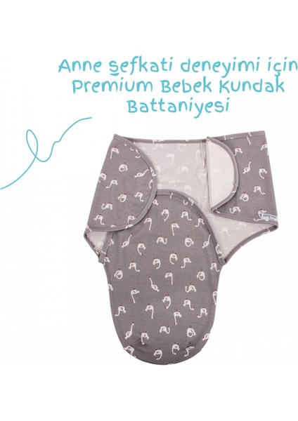 İnterlok Bebe Kundak ART-118 Kuğu Desen