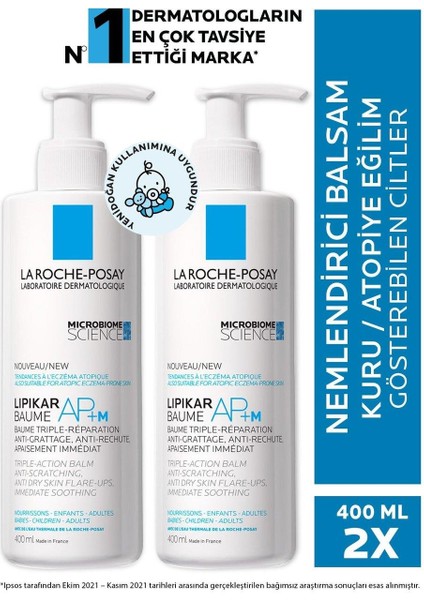 La Roche Posay Lipikar Baume Ap+ M 400 ml 2 Adet