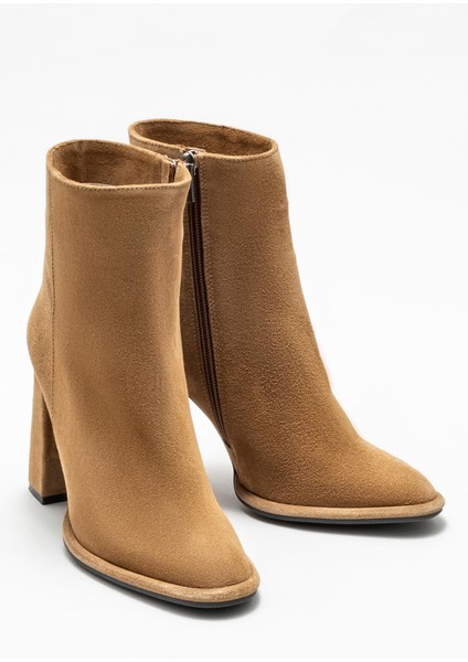 Taba Deri Kadın Topuklu Bot fiyatları