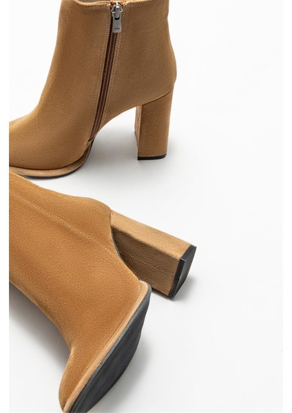 Taba Deri Kadın Topuklu Bot fırsatları