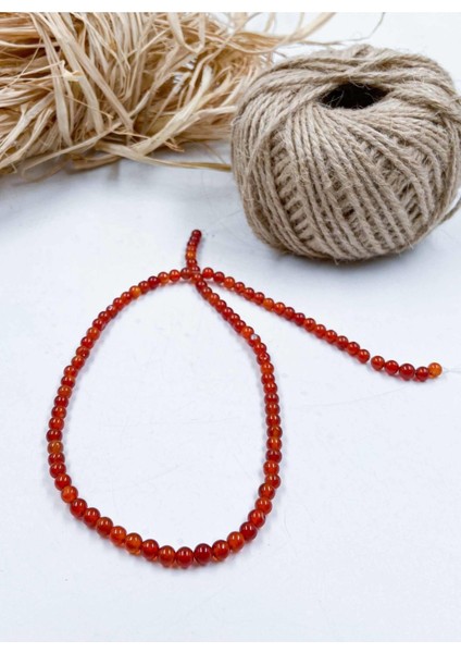 Sertifikalı Akik Küre Kesim 4 mm Doğal Taş Dizi