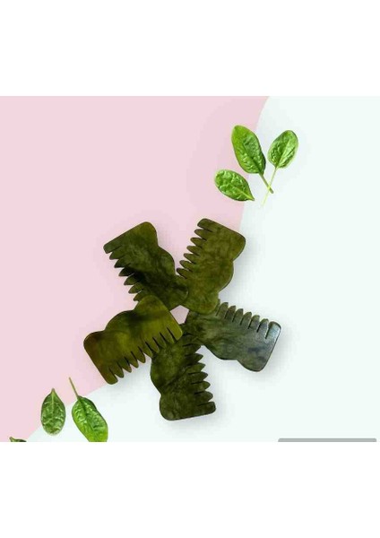 Doğal Yeşim Taşı Gua Sha Tırtıklı Tarak Masaj&bakım modelleri