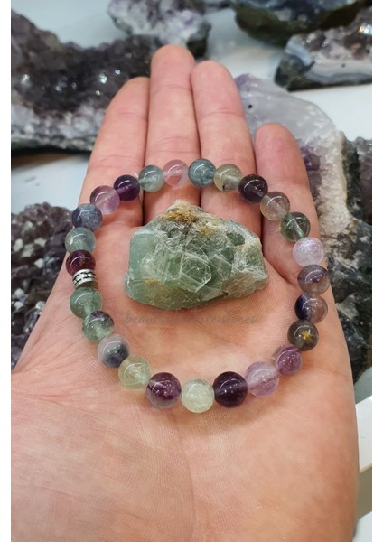 Sertifikalı Florit Doğal Taş Bileklik 8 mm ( Taş ) (Konsantrasyonu ve Motivasyonu Arttırır )