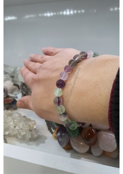 Sertifikalı Florit Doğal Taş Bileklik 8 mm ( Taş ) (Konsantrasyonu ve Motivasyonu Arttırır ) modelleri