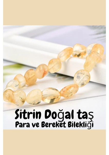 Sertifikalı Sitrin Doğal Taş Bileklik