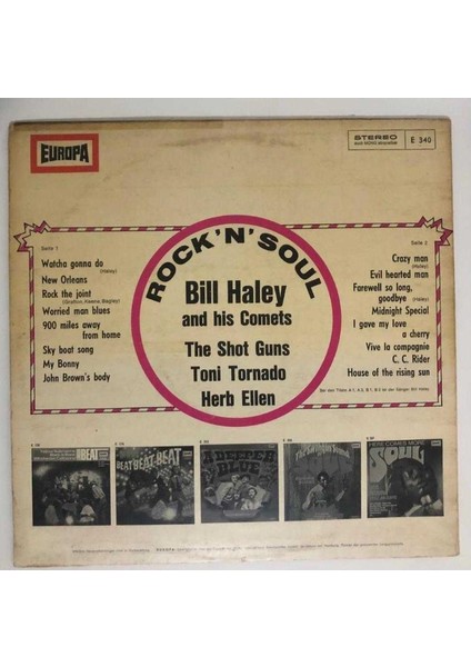 Rock N Soul Bill Haley Lp Plak (Orjinal Alman Dönem Baskı) fiyatları