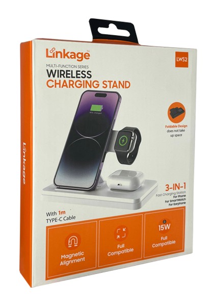 Tecno Mark Store Linkage 3in1 Lws2 Wireless Stand Şarj 15W