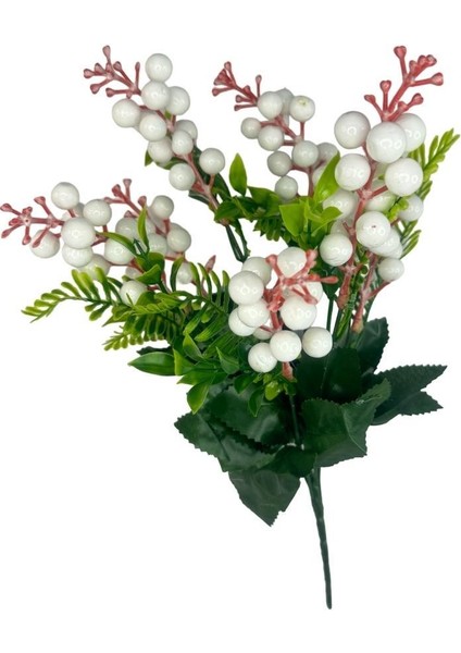 Yapay Çiçek Kokina Demet Beyaz K51 Yılbaşı Çiçeği Christmas White Berry fiyatları
