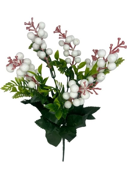 Yapay Çiçek Kokina Demet Beyaz K51 Yılbaşı Çiçeği Christmas White Berry fırsatları