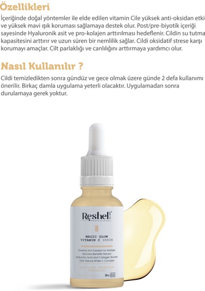 C Vitamini Serum Renk Tonu Eşitleyici Aydınlatıcı Leke KARŞITI(%10ASCORBIC ACID&%10NIACINAMIDE)