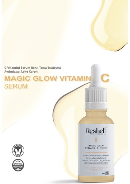 C Vitamini Serum Renk Tonu Eşitleyici Aydınlatıcı Leke KARŞITI(%10ASCORBIC ACID&%10NIACINAMIDE)