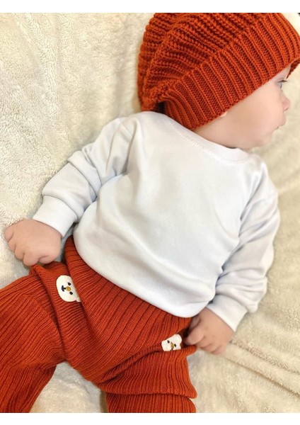 Unisex Bisiklet Yaka Omuz Çıtçıt Detaylı %100 Pamuk Bebe&çocuk Mevsimlik Body