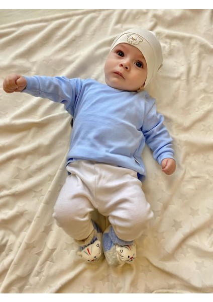 Unisex Bisiklet Yaka Omuz Çıtçıt Detaylı %100 Pamuk Bebe&çocuk Mevsimlik Body