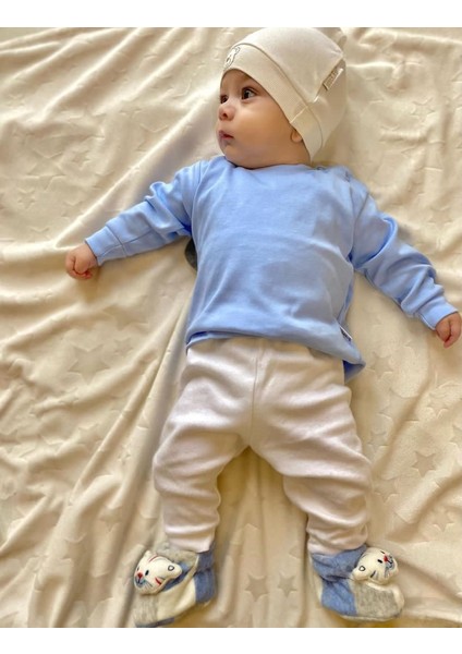 Unisex Bisiklet Yaka Omuz Çıtçıt Detaylı %100 Pamuk Bebe&çocuk Mevsimlik Body