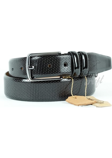 Hakiki Erkek Deri Kemer 3,5 cm Siyah Iğne Baskılı Klasik Kumaş Pantolon Kemeri fiyatları