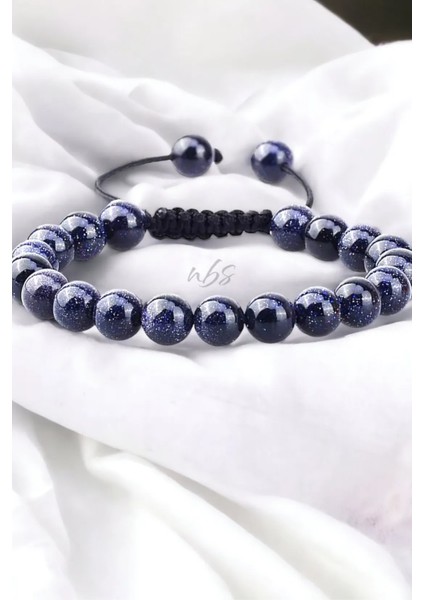 Yıldız Mavi Makrome Doğal Taş Bileklik 8 mm YILDIZ888MAKROME