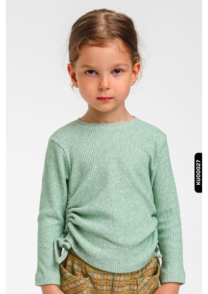 Uzun Kollu Bisiklet Yaka Kız Çocuk Sweatshirt 1-5 Yaş 35619