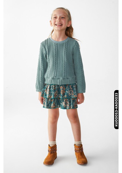 Kız Çocuk Saç Örgüllü Kazak 4-8 Yaş 35507 fiyatları