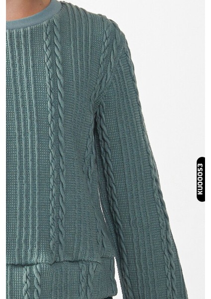 Kız Çocuk Saç Örgüllü Kazak 4-8 Yaş 35507 modelleri