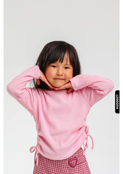 Uzun Kollu Bisiklet Yaka Kız Çocuk Sweatshirt 1-5 Yaş 35619