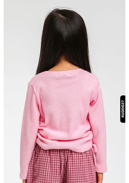 Uzun Kollu Bisiklet Yaka Kız Çocuk Sweatshirt 1-5 Yaş 35619