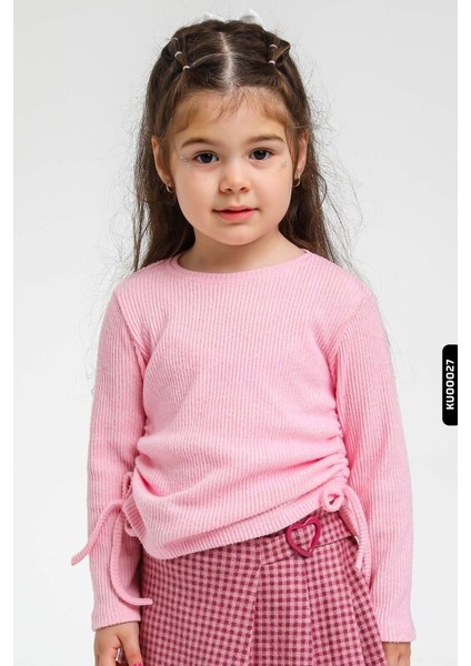 Uzun Kollu Bisiklet Yaka Kız Çocuk Sweatshirt 1-5 Yaş 35619