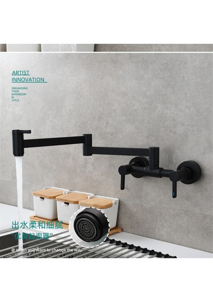 Mutfak Evye Bataryası Tezgah Üstü Katlanır 2 Akış Ayarlı Mat Siyah modelleri