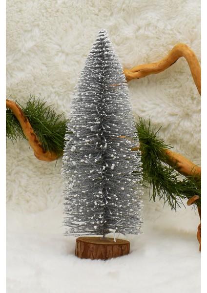 Mini Silver Çam Ağacı 25 cm Yılbaşı Süsü