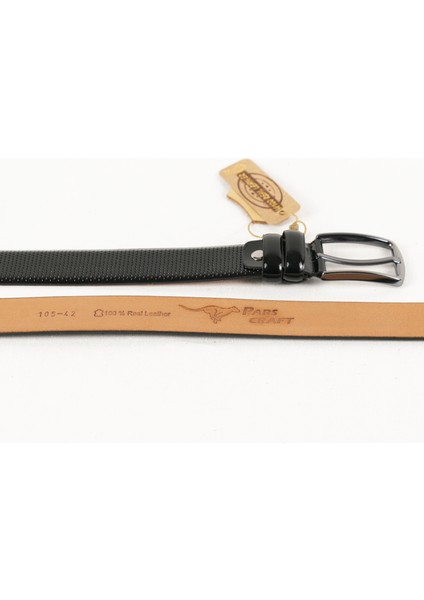 Hakiki Erkek Deri Kemer 3,5 cm Siyah Iğne Baskılı Klasik Kumaş Pantolon Kemeri fırsatları