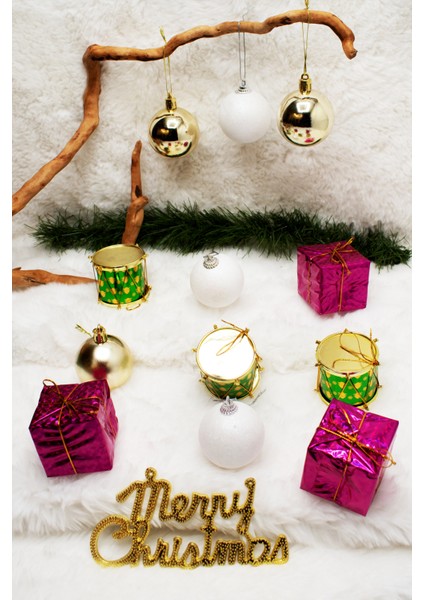 Merry Christmas Karışık Yılbaşı Süs Paketi 5 Cm