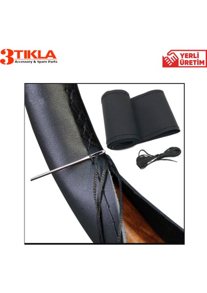 Lüks Set Fiat Linea 2009 Delmesiz Çelik Ayaklı Gri-Siyah Kolçak Kol Dayama, Direksiyon Kılıfı