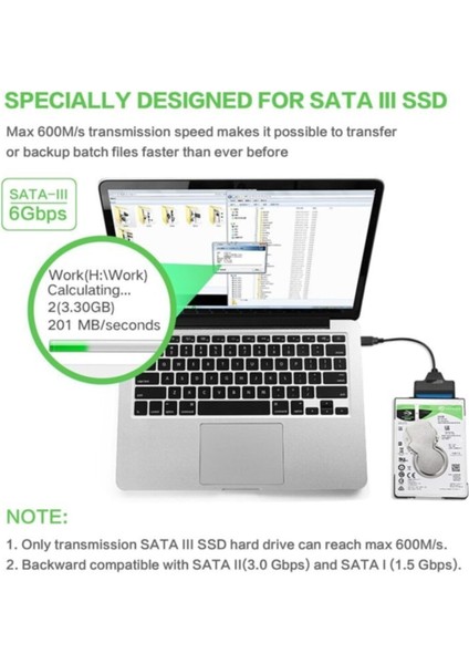 4469 USB 3.0 Yüksek Hızlı 2.5 Inç Sata SSD ve HDD Harddisk Kablosu