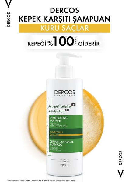 Dercos Anti-Dandruff Şampuan Kuru Saçlar Için Kepek Karşıtı 390 ml 2 Adet