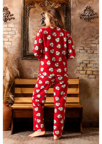 Kışlık Kadın Welsoft Polar Pijama Takımı - Yeni Yıl Pijaması modelleri