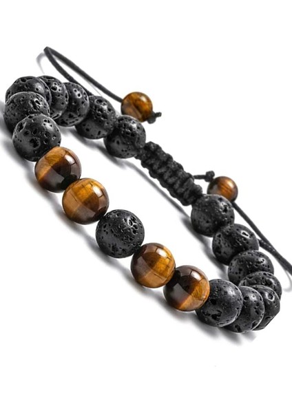 Kaplan Gözü ,lav Doğal Taş Bileklik 8 mm