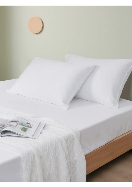 Pamuklu Lastikli Çarşaf Takımı Tek Kişilik Çift Kişilik Battal Boy 57 Tel Kumaş Ebatlı Beyaz-Renkli fiyatları
