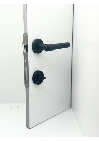 Punch Mat Siyah Rozetli Wc Banyo Kapı Kolu 1 Takım fiyatları