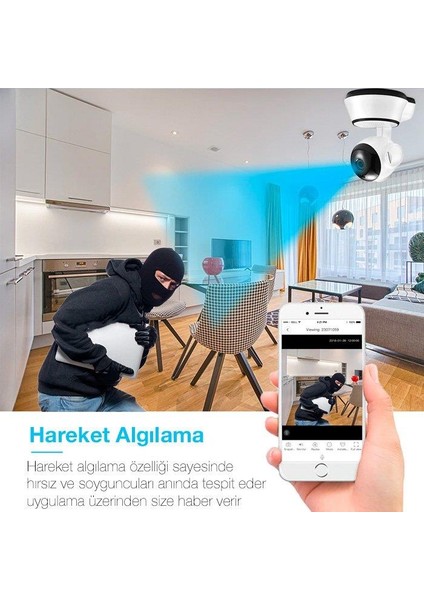 1080P Hd Gece Görüşlü Hareket Sensörlü Wıfı Güvenlik Kamerası
