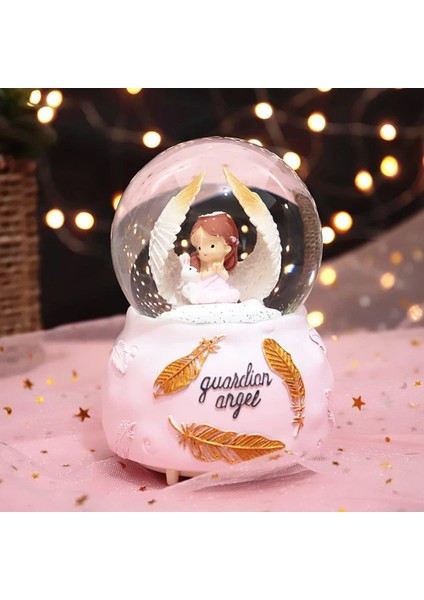 Guardian Angel Melek Büyük Boy Işıklı Müzikli Otomatik Püskürten Kar Küresi modelleri
