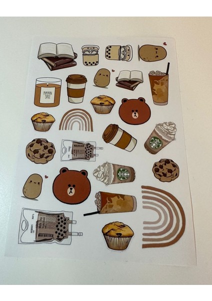 Vintage Sticker Içecek/yiyecek/obje Temalı Sticker Set Planlayıcı Ajanda Bullet Journal Scrapbook