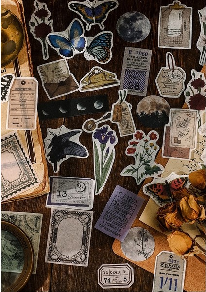 20 Adet Scrapbook Vintage Sticker Set, Scrapbooking