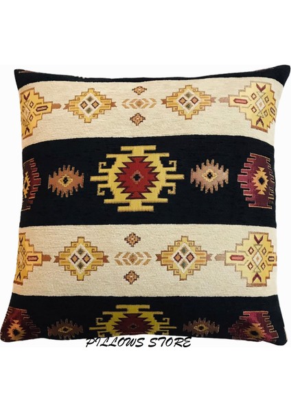 Kilim Desenli Siyah Kırlent Kılıfı Seti -2 Adet 45CM*45CM indirimleri